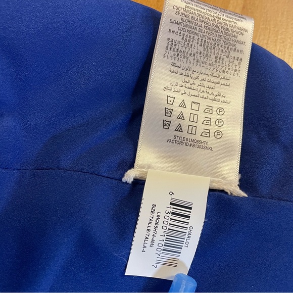 BCBGMaxAzria Charlot Royal Blue Strapless Ruffled Mini Cocktail Party Dress - Picture 9 of 9